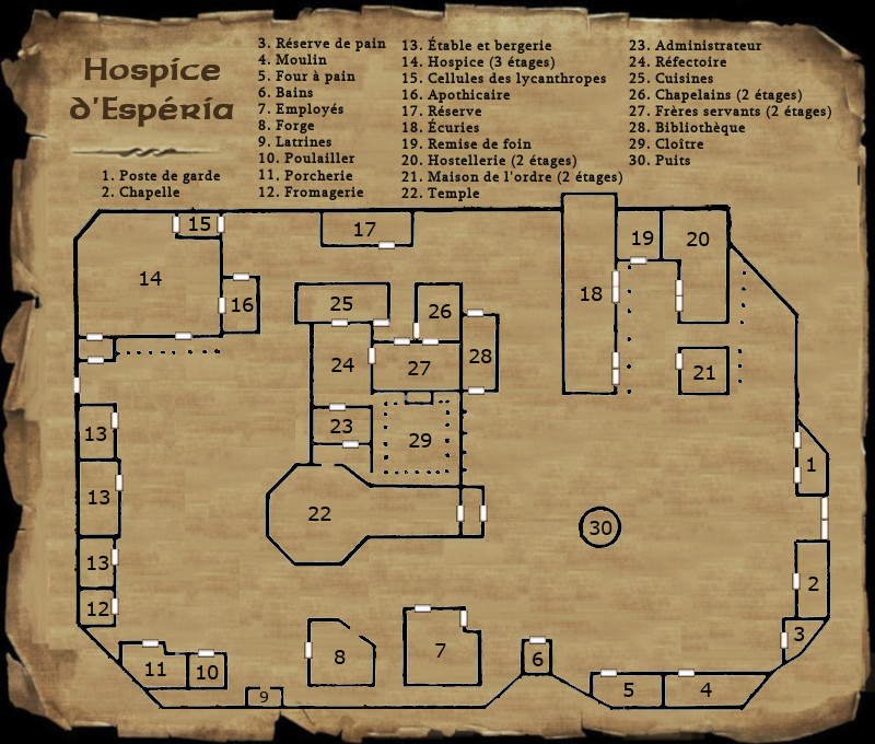Plan de l'hospice d'Espéria